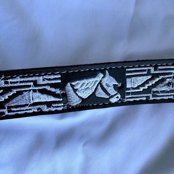 Embroidered Horse Brown Charro Belt Western Cowboy Mexican Size 34 - Picture 5 of 10
